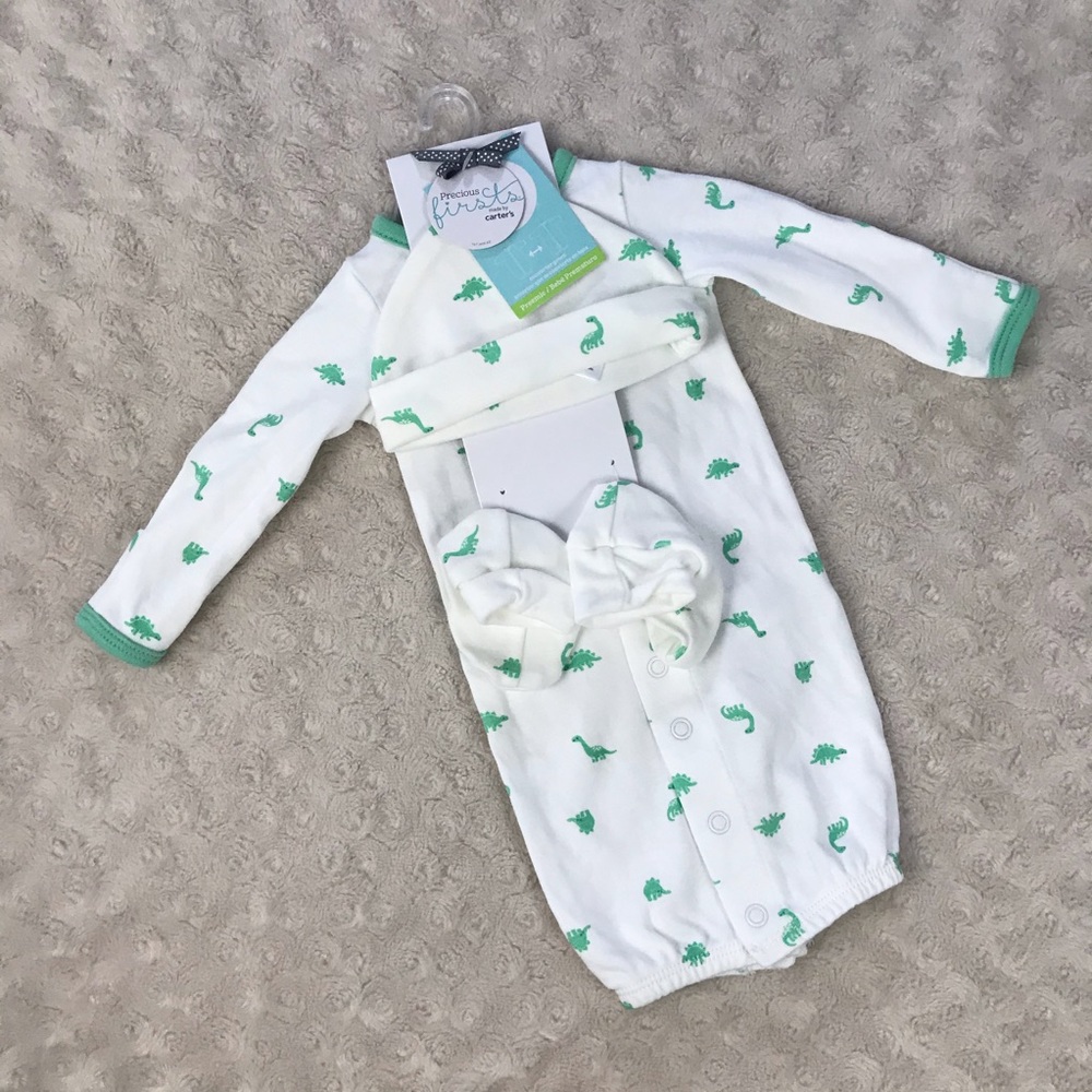 Preemie Baby Boy Bundle Carter’s Dinosaur - Picture 2 of 8